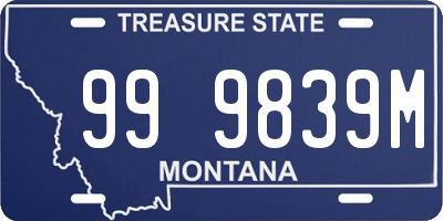 MT license plate 999839M