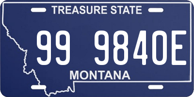 MT license plate 999840E