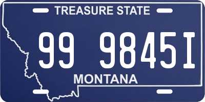 MT license plate 999845I