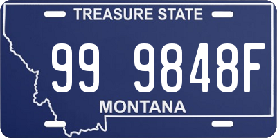 MT license plate 999848F