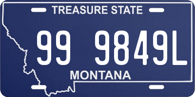 MT license plate 999849L