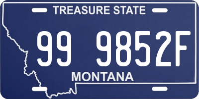 MT license plate 999852F