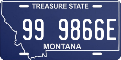 MT license plate 999866E