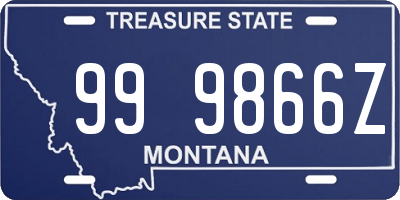 MT license plate 999866Z