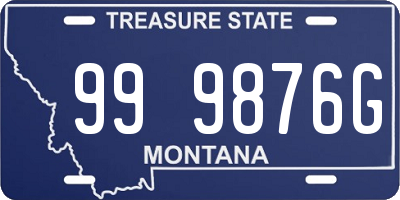 MT license plate 999876G