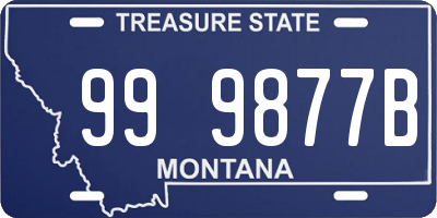 MT license plate 999877B