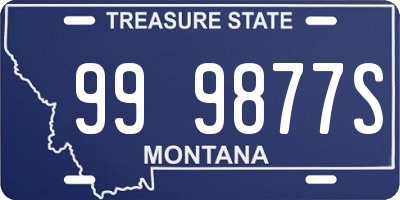 MT license plate 999877S