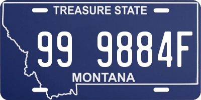 MT license plate 999884F