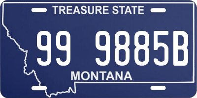 MT license plate 999885B