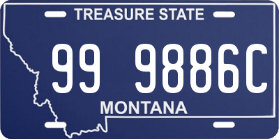 MT license plate 999886C