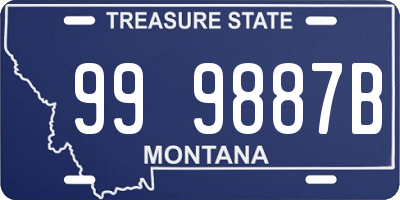 MT license plate 999887B