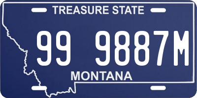 MT license plate 999887M