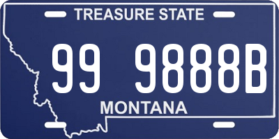 MT license plate 999888B