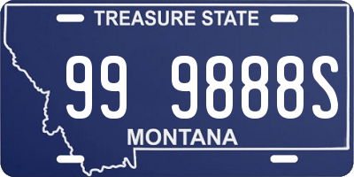 MT license plate 999888S