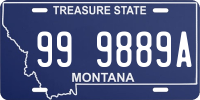 MT license plate 999889A