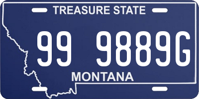 MT license plate 999889G