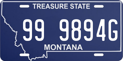 MT license plate 999894G