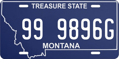 MT license plate 999896G