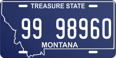 MT license plate 999896O