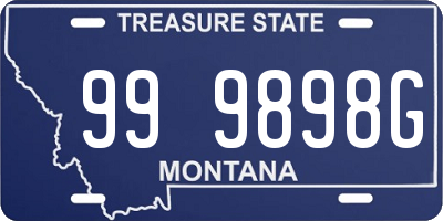 MT license plate 999898G