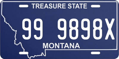 MT license plate 999898X