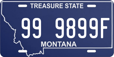 MT license plate 999899F