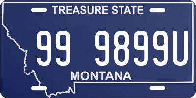 MT license plate 999899U