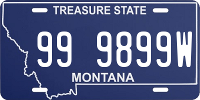 MT license plate 999899W
