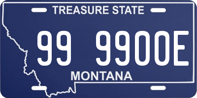 MT license plate 999900E