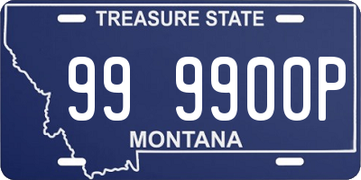 MT license plate 999900P