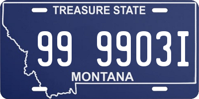 MT license plate 999903I