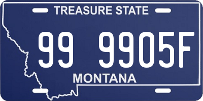 MT license plate 999905F