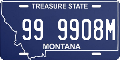 MT license plate 999908M