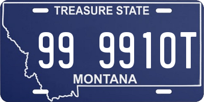 MT license plate 999910T