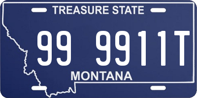 MT license plate 999911T