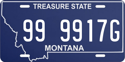 MT license plate 999917G