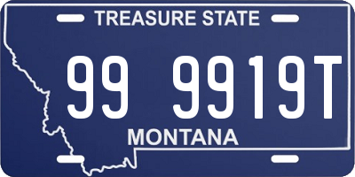 MT license plate 999919T