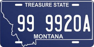 MT license plate 999920A