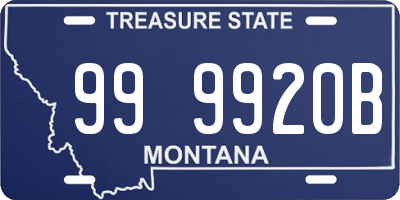 MT license plate 999920B