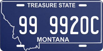 MT license plate 999920C