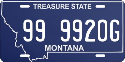 MT license plate 999920G