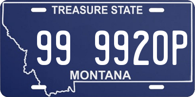 MT license plate 999920P