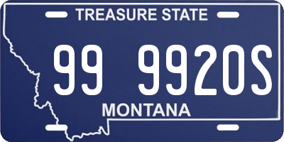 MT license plate 999920S