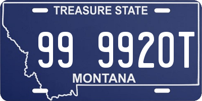 MT license plate 999920T