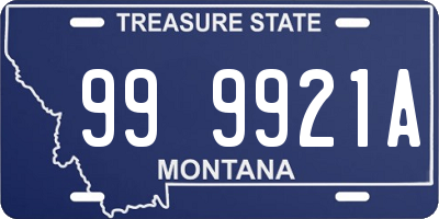 MT license plate 999921A