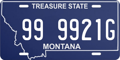 MT license plate 999921G