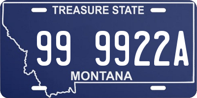 MT license plate 999922A