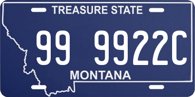 MT license plate 999922C