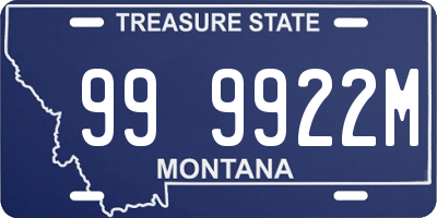 MT license plate 999922M