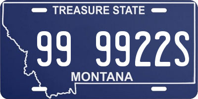 MT license plate 999922S